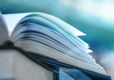 A close-up of an open book